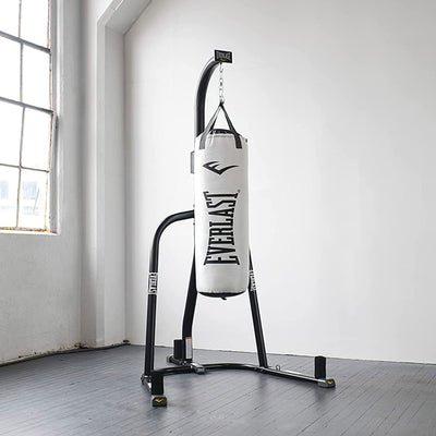 Everlast Dual Punching Bag Stand, Nevatear 60 Lb Heavy Bag, and Pro Style Gloves