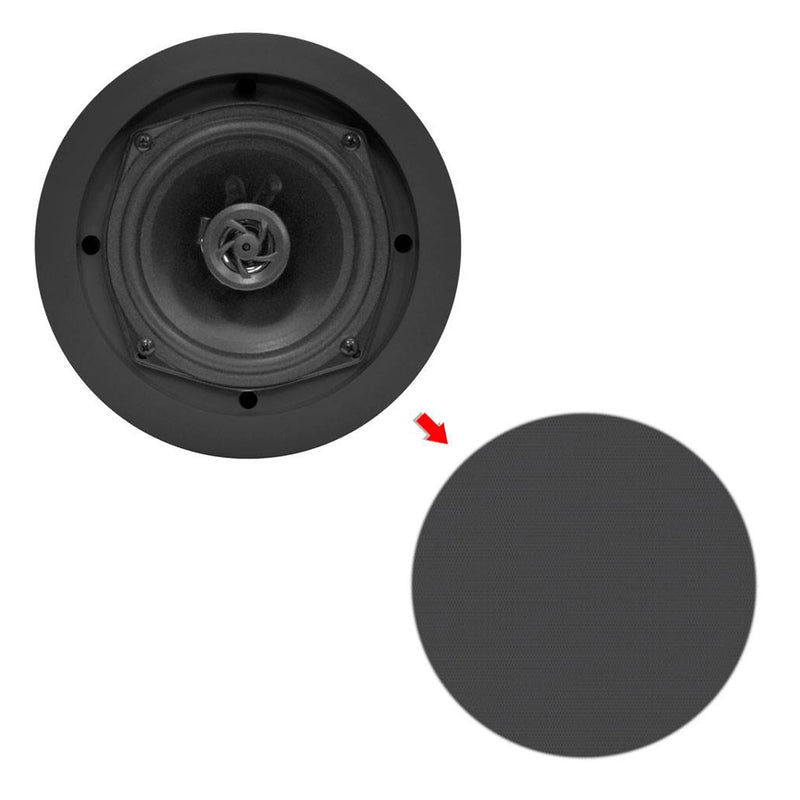 Pyle PDIC81RDBK 250W 8 Inch Flush In-Wall In-Ceiling Black Speakers (6 Pairs)