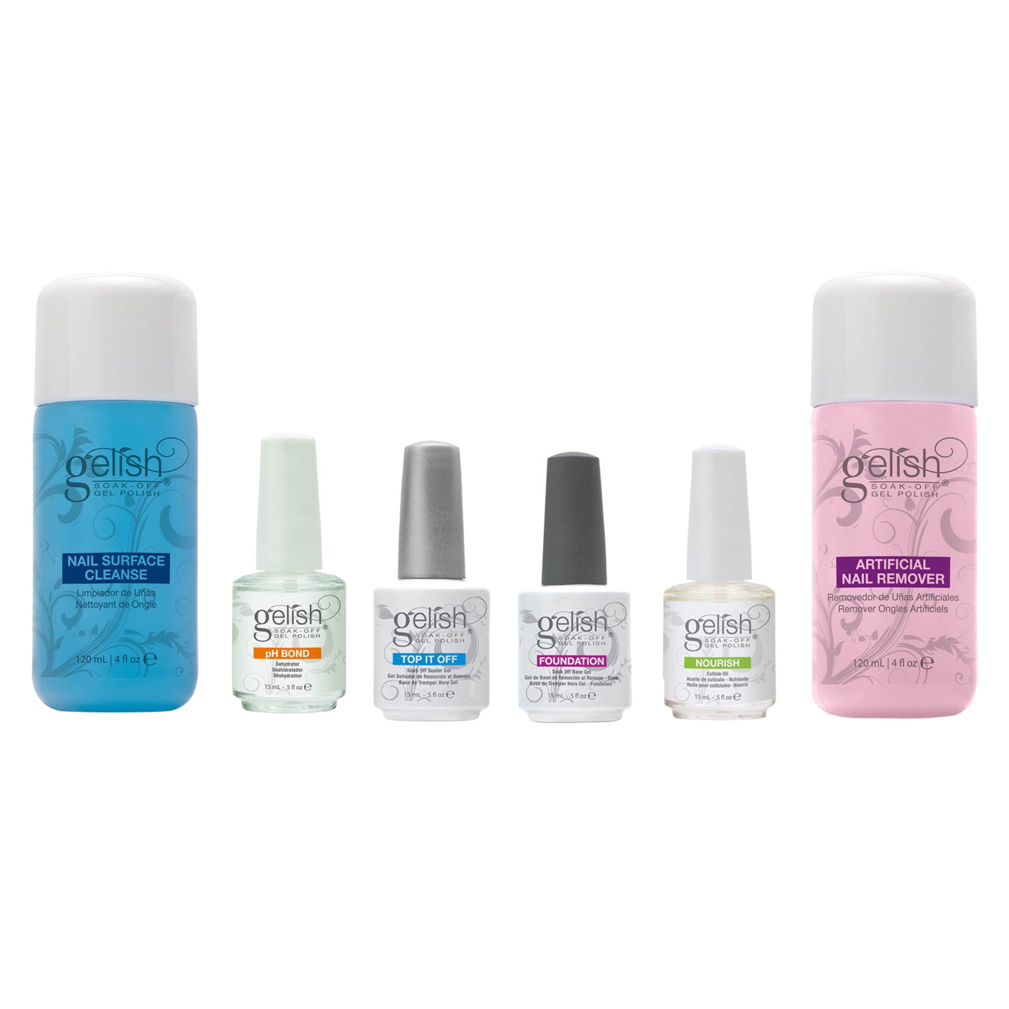 Gelish Harmony Salon Gel Nail Polish Cure LED Lamp & Basix Care Kit & 12 Colors