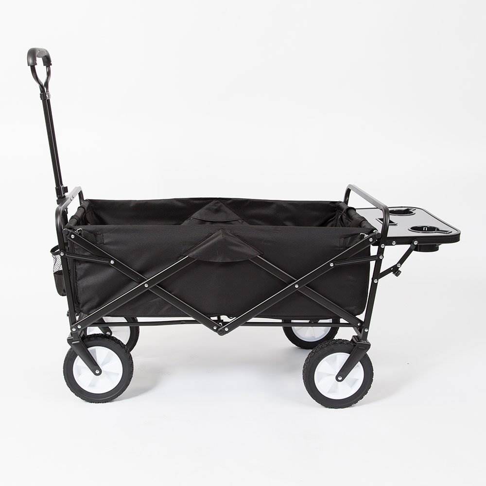 Mac Sports Collapsible Folding Garden Utility Wagon w/ Table, Black (Damaged)