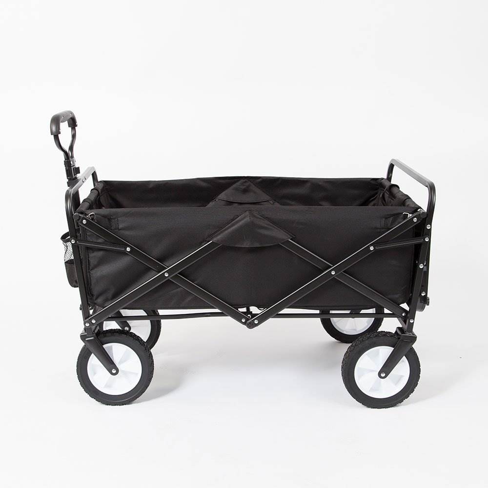Mac Sports Collapsible Folding Garden Utility Wagon w/ Table, Black (Damaged)