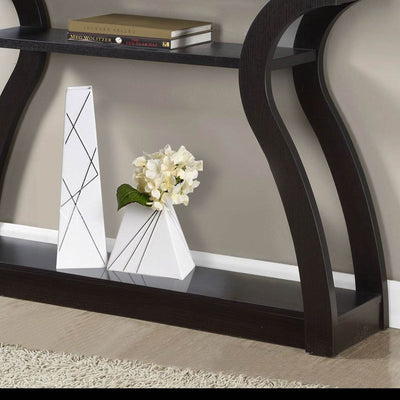 Monarch Specialties 47" Long Decor Cappuccino Hall Console Accent Table (2 Pack)