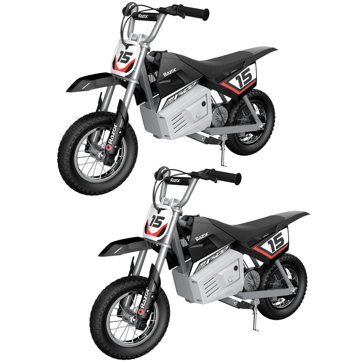 Razor MX400 Rocket 24V Electric Toy Motocross Dirt Bike, Black (2 Pack) - VMInnovations