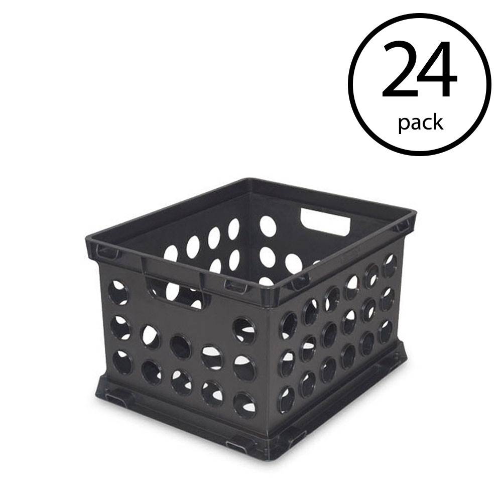 Sterilite Plastic Heavy Duty File Crate Stacking Storage Container (24 Pack)