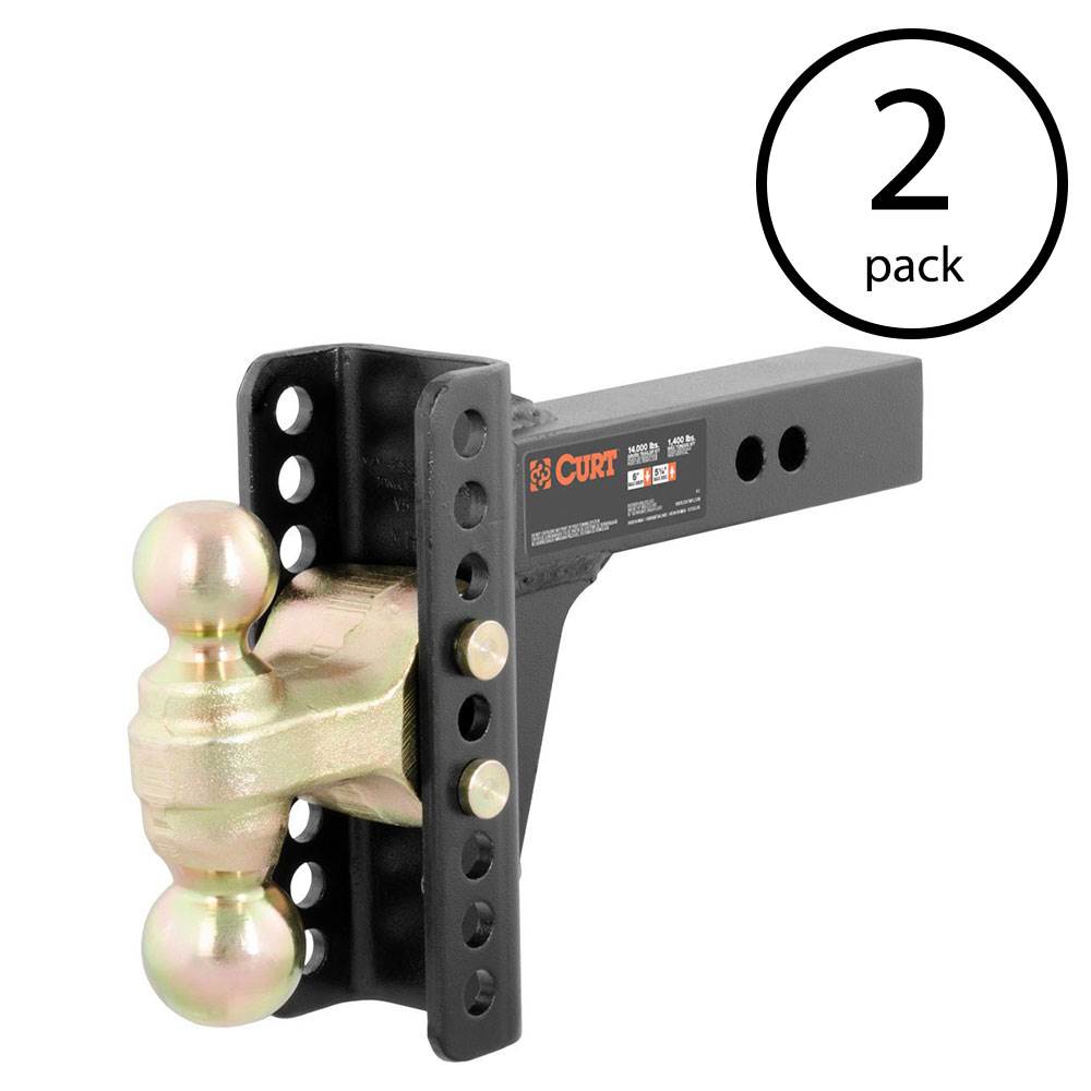Curt 2 " 14,000 Pound Dual Ball Adjustable Channel Mount (2 Pack)