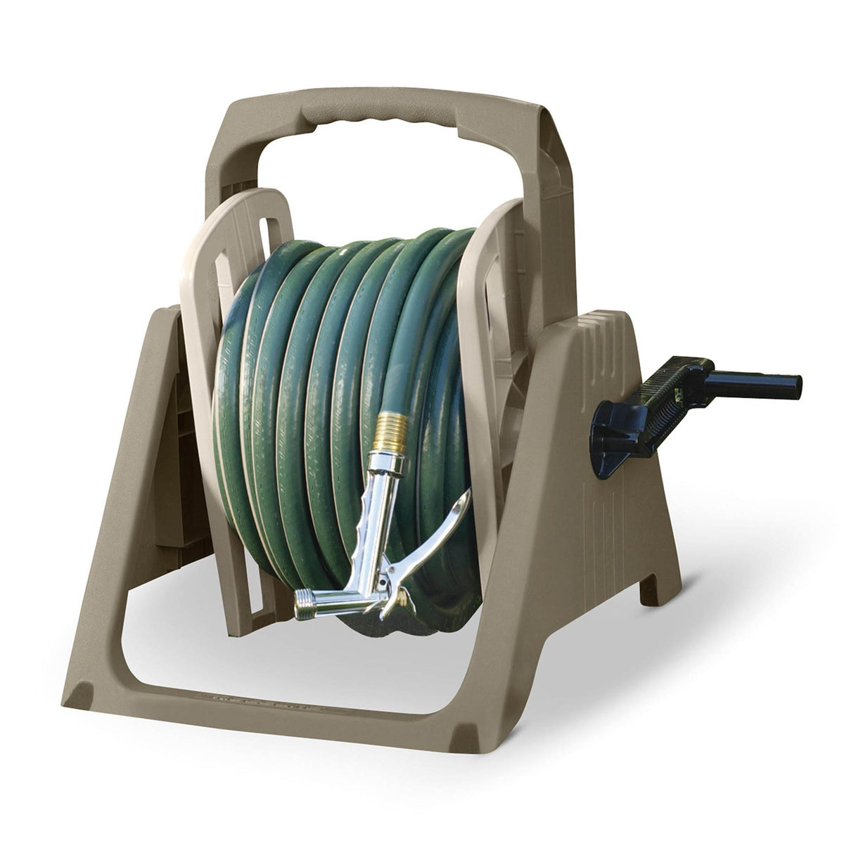Suncast 100 Foot Tote or Wall Mount Garden Hose Reel, Taupe TSA100M (2 Pack)