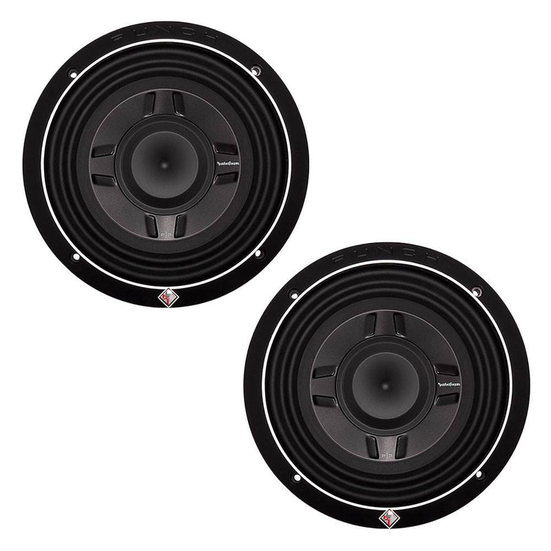 Rockford Fosgate PS3 8" 300W Shallow Mount 4 Ohm DVC Subwoofer P3SD4-8 (2 Pack)