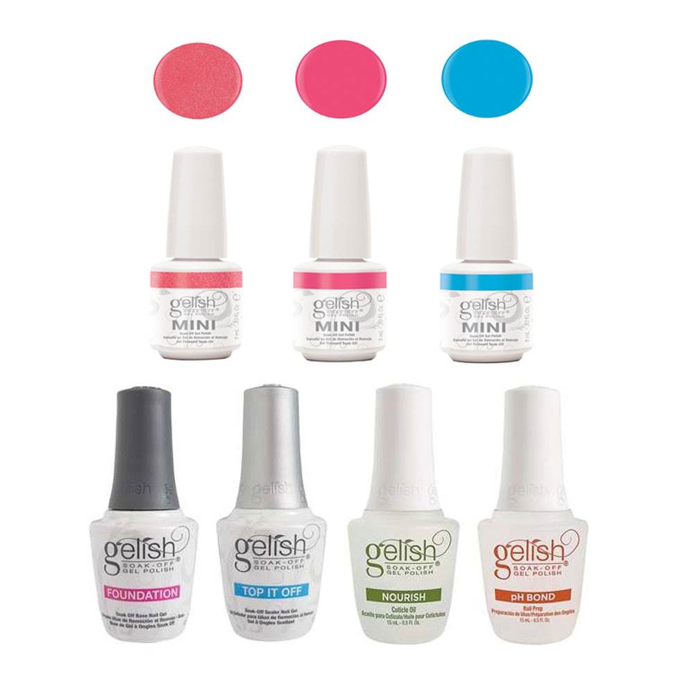 Gelish Fantastic Four Collection Polish Kit + Mini Selfie Polish Set (3 Pack)
