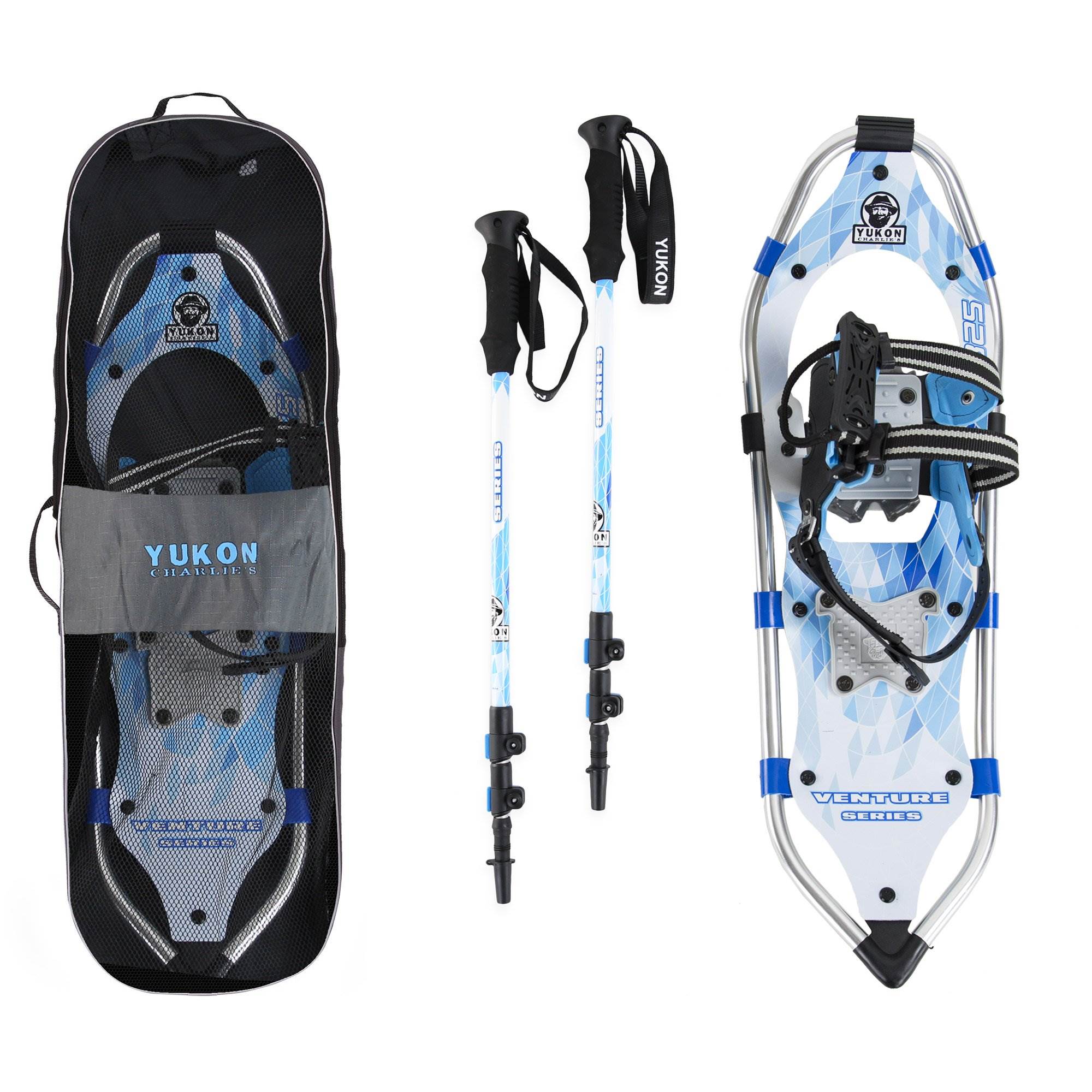 Yukon Charlie's Advanced 8x25 Inch Women's Snowshoe Kit w/ Poles & Bag (2 Pack)
