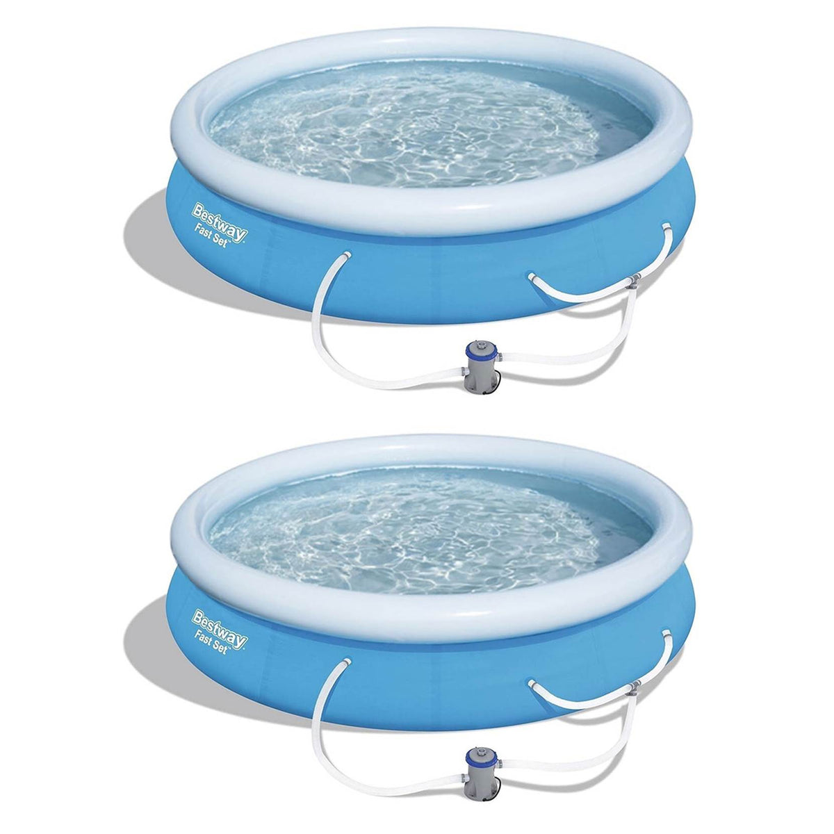 Bestway 12ft x 30in Fast Set Above Ground Swimming Pool w/ Filter Pump (2 Pack)