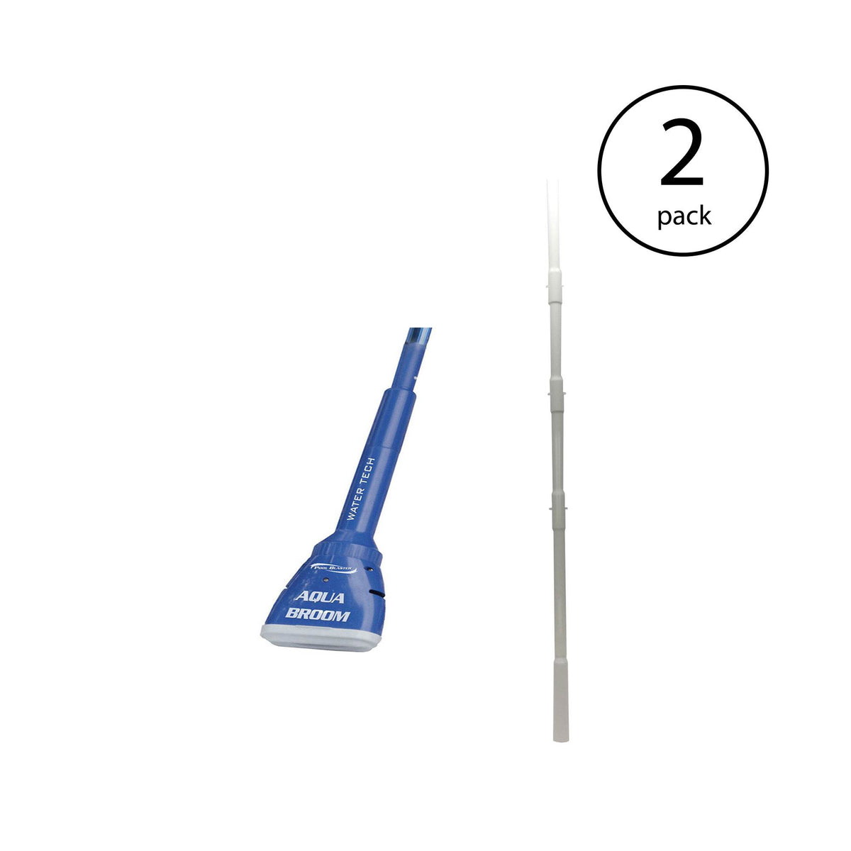 WaterTech Aqua Broom Battery Vacuum & Manual Cleaner Pole Attachment (2 Pack)