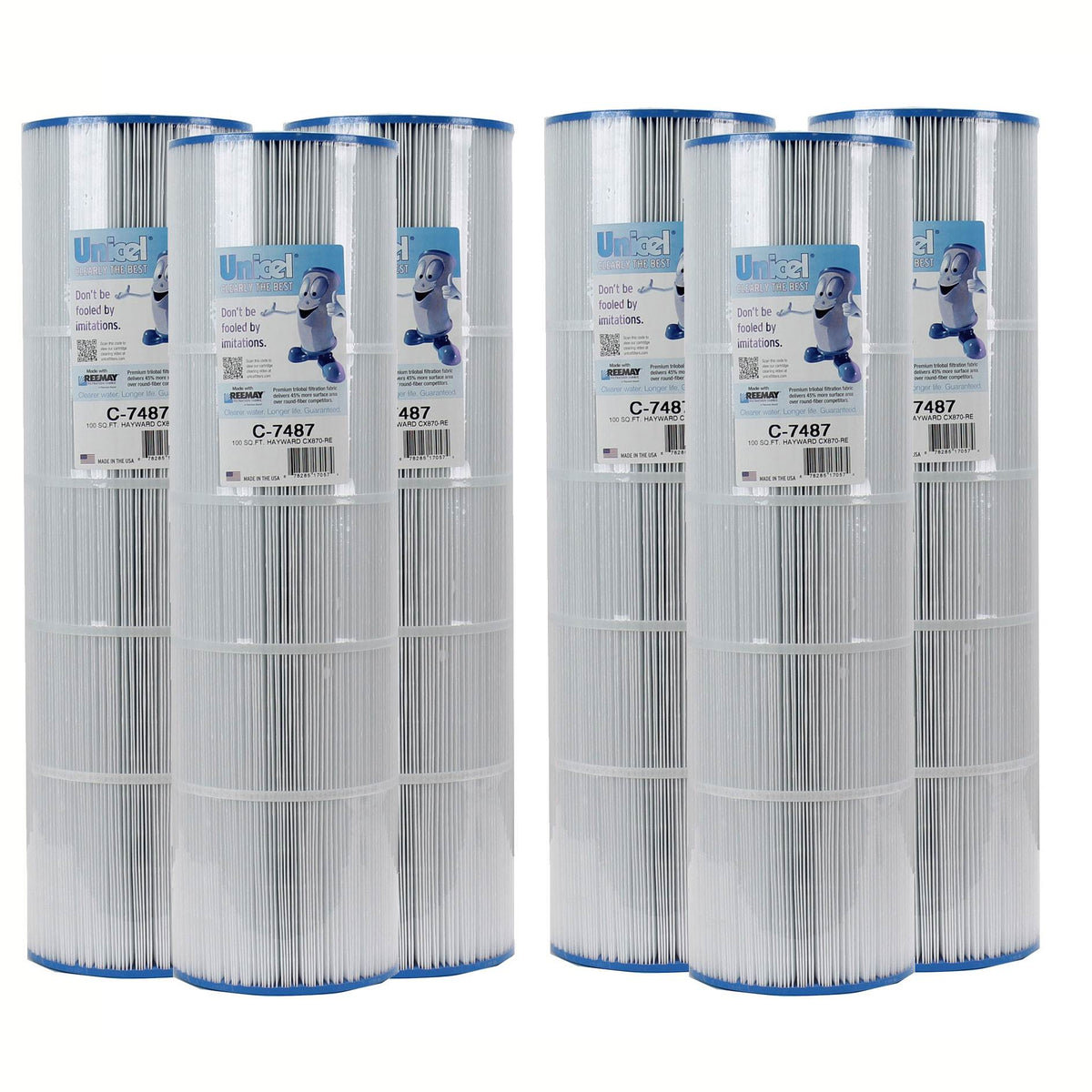 Unicel C-7487 Hayward Replacement Swimming Pool Filter Cartridge PA106 (6 Pack)