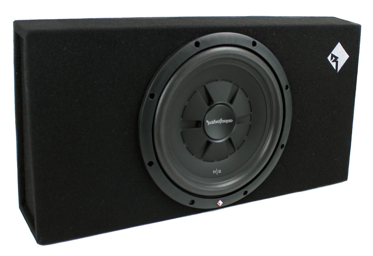 Rockford Fosgate-1X12 12" 500W Shallow Loaded Subwoofer Sub Enclosure (2 Pack)