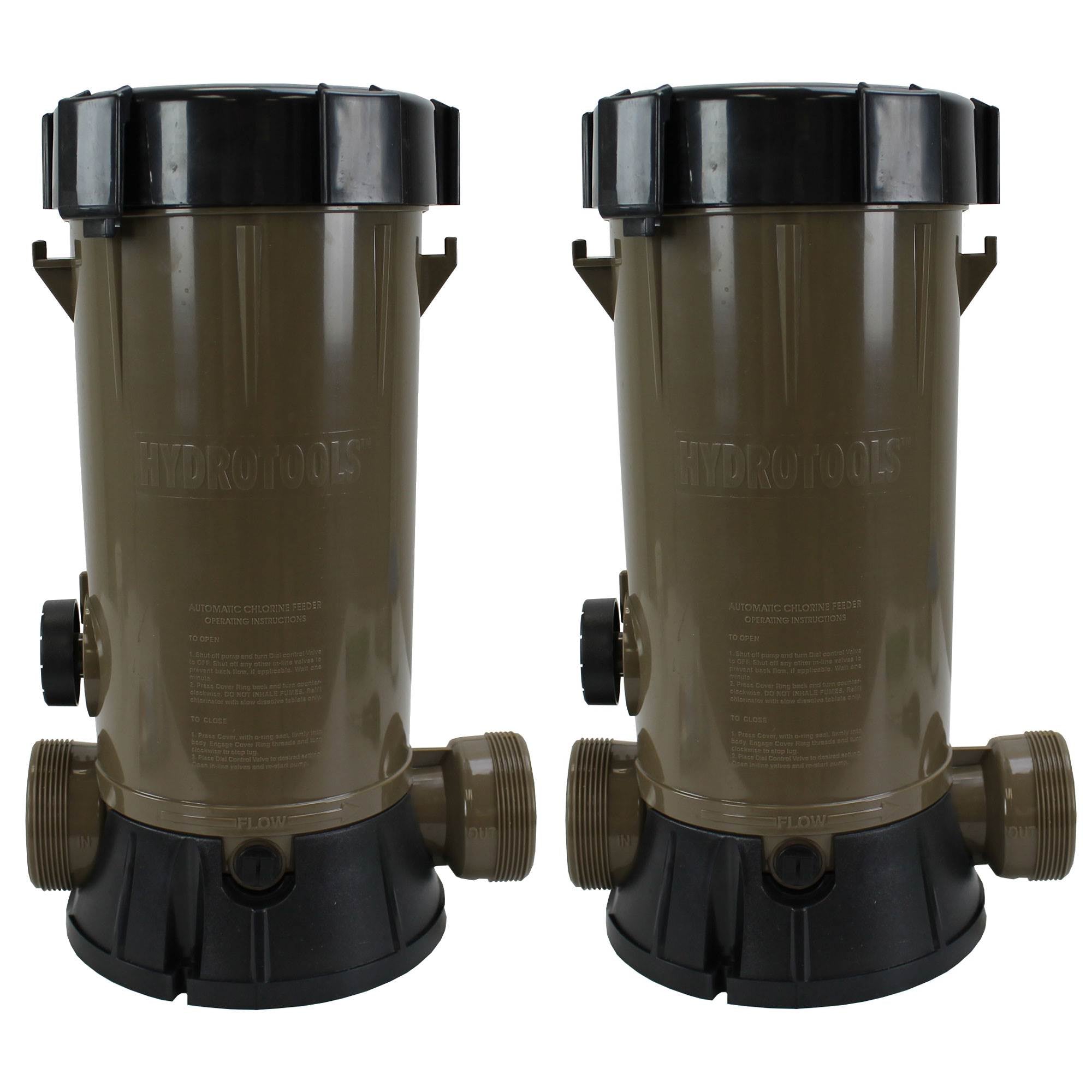 Hydro Tools Automatic Inline Above Ground Swimming Pool Chlorinator (2 Pack) - VMInnovations