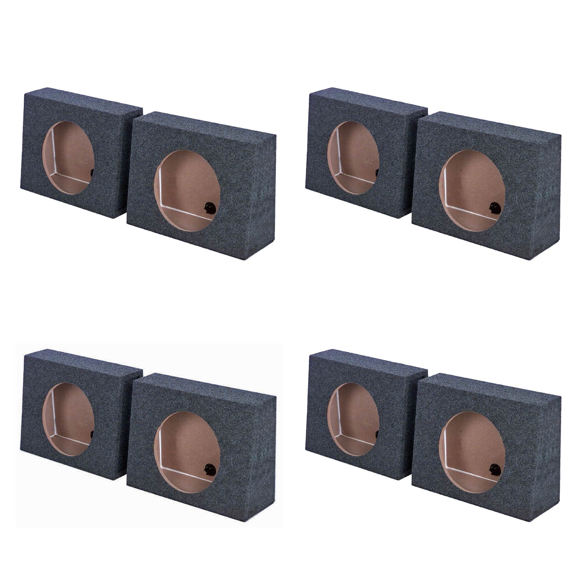 Q-POWER QTW10 Single 10" Car Audio Powered Subwoofer Speaker Enclosure (4 Pack)