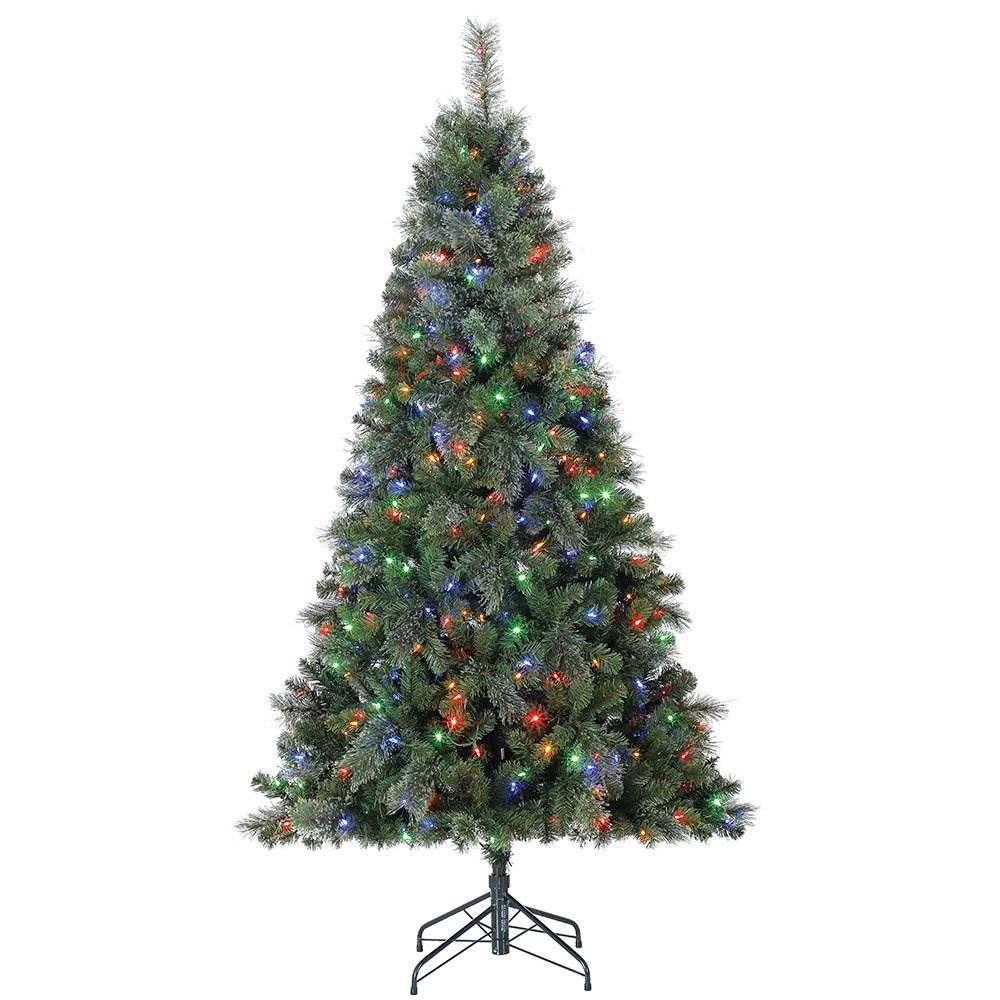 Home Heritage Cascade Quick Set 7 Ft Artificial Christmas Tree Prelit 450 LEDs