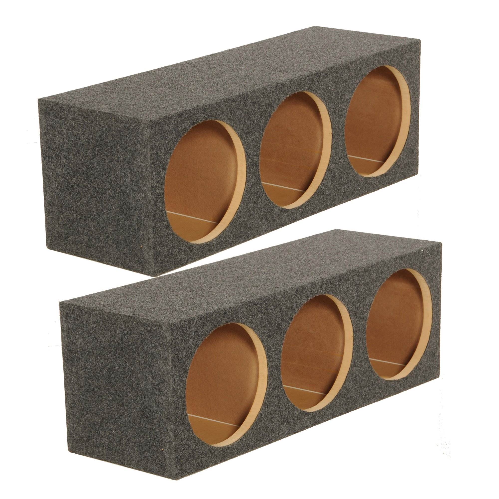 Q Power HD12 12" Sealed Triple Car Audio Subwoofer Sub Box Enclosure (2 Pack)