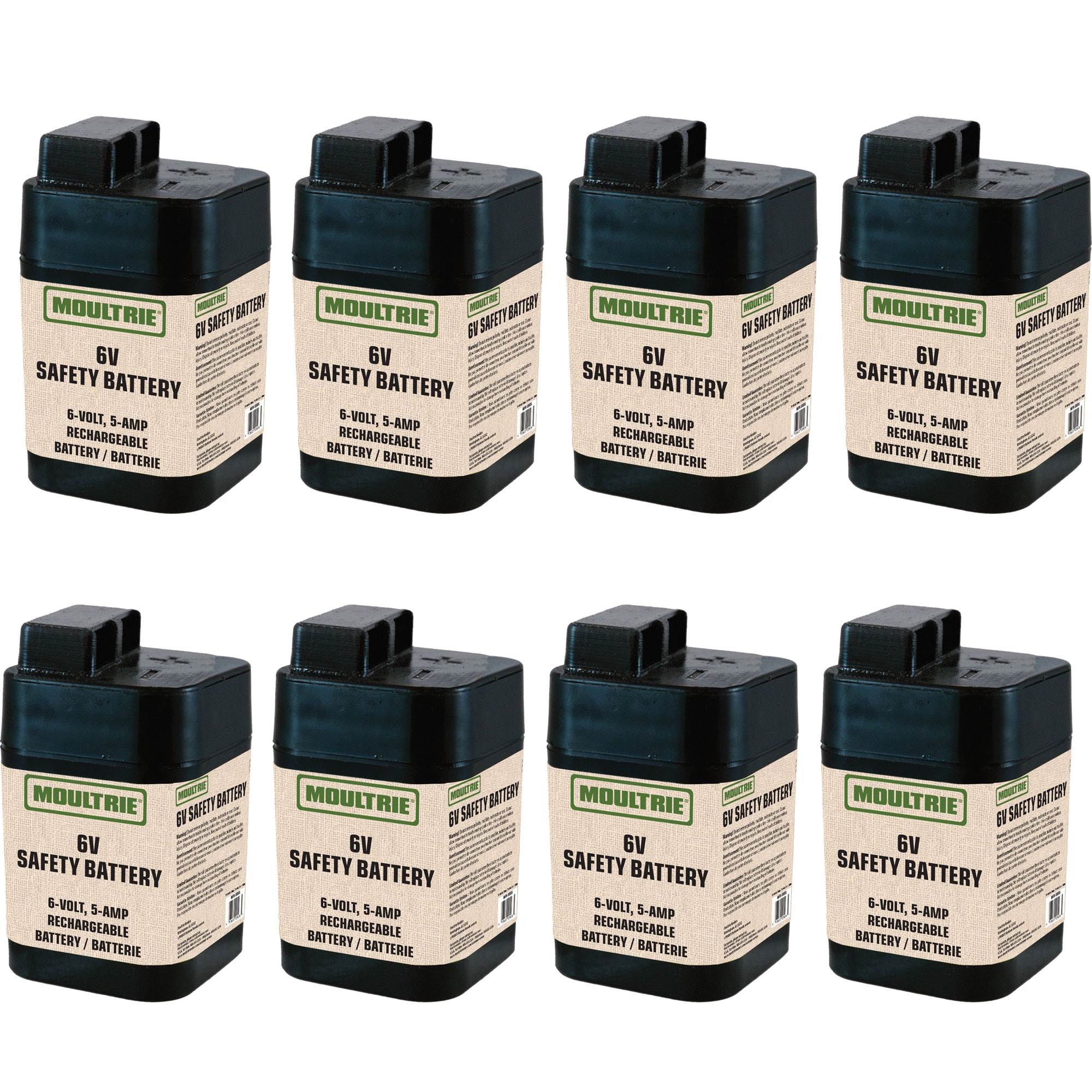 Moultrie 6 Volt Rechargeable Safety Battery for Automatic Deer Feeders (8 Pack)