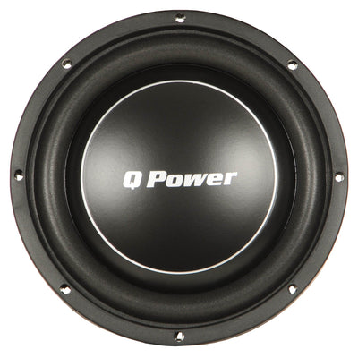 Q Power Deluxe 10 Inch Shallow Mount 1000 Watt Flat Car Subwoofer (2 Pack)