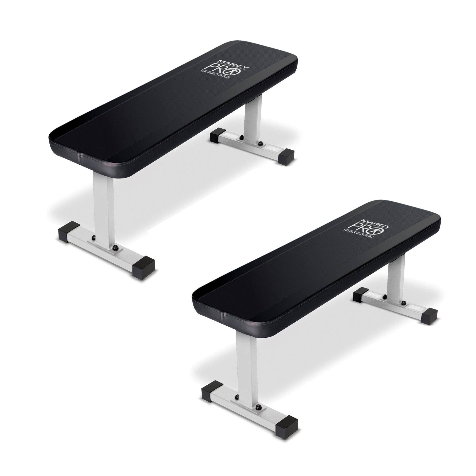 Marcy Flat Utility Flat Strength Training Home Gym Lifting Weight Bench (2 Pack)