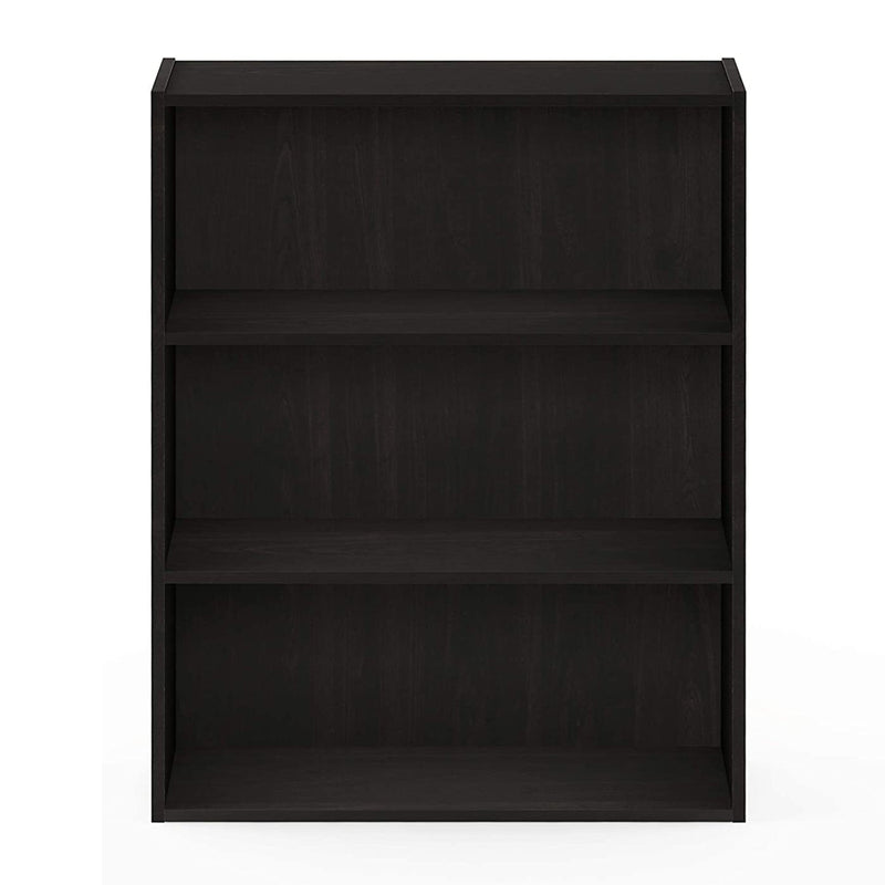 Furinno Pasir 3 Tier Open Storage Wooden Bookshelf Bookcase Shelf, Espresso