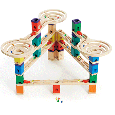 Hape Quadrilla Vertigo Wooden Marble Run Race Maze Toy Construction Set (2 Pack)