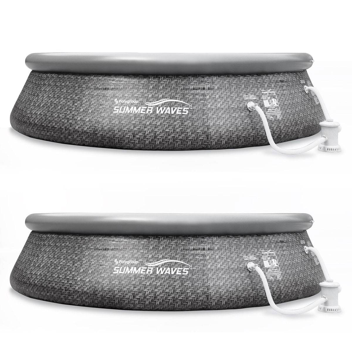Summer Waves 12' x 33" Inflatable Above Ground Pool with Filter Pump (2 Pack)