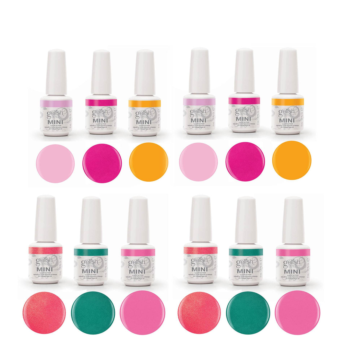 Gelish Neon Street Beat 3 LED Soak Off Gel Nail Polish Collection Kit (2 Pack)