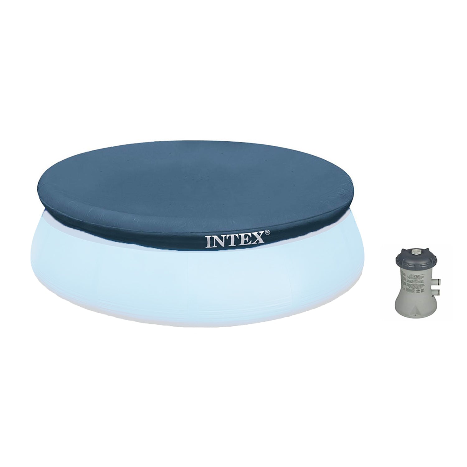 Intex Swimming Pool Cartridge Filter Pump & Round Cover Tarp (pool not included)