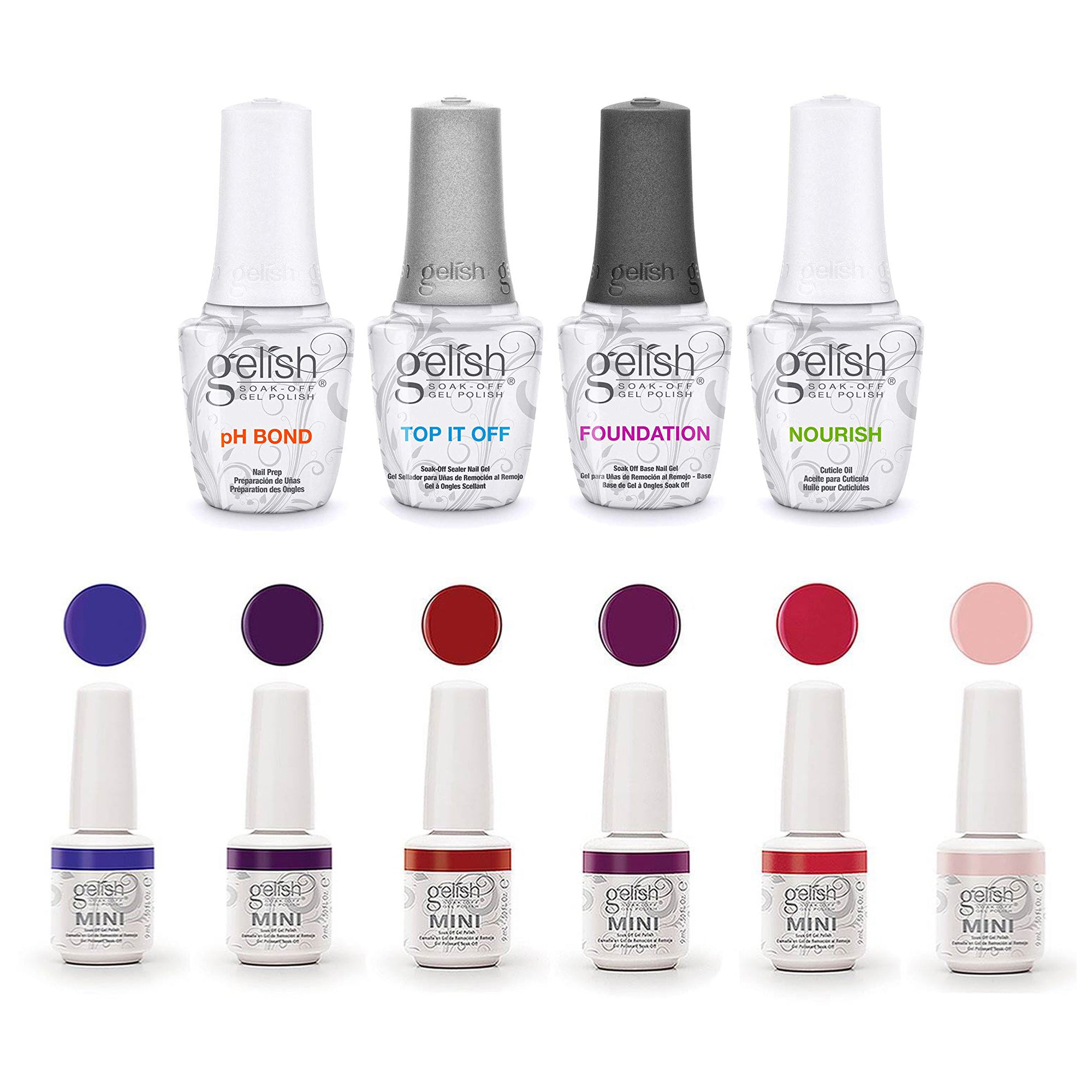 Gelish Fantastic Four & Mini Fearless & Fun Kung Fu Flair Gel Polish 6 Pack Set - VMInnovations