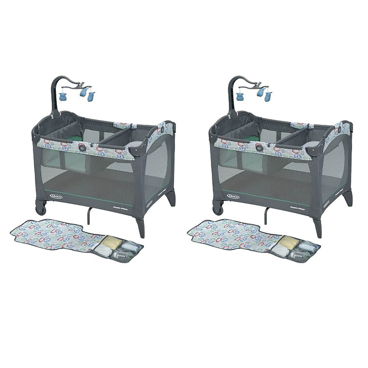 Graco Baby Pack 'n Play Folding Playard w/ Changing Pad, Cleo (2 Pack)
