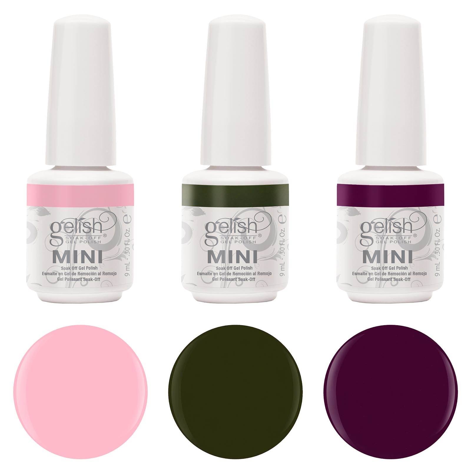 Gelish MINI Soak Off Gel Nail Polish Starter Kit, LED Light, Terrific Trio Set