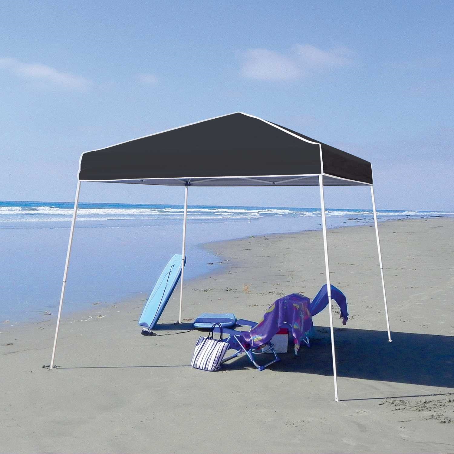 Z-Shade 10x10 Angled Instant Shade Portable Tent, Black (Certified Refurbished)