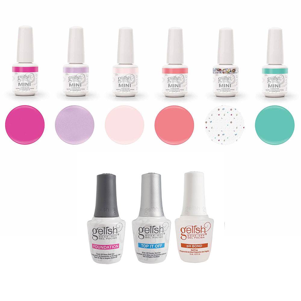 Gelish Royal Temptations Bottle Gel Nail Polish Set (6 Pack) & Terrific Trio Kit