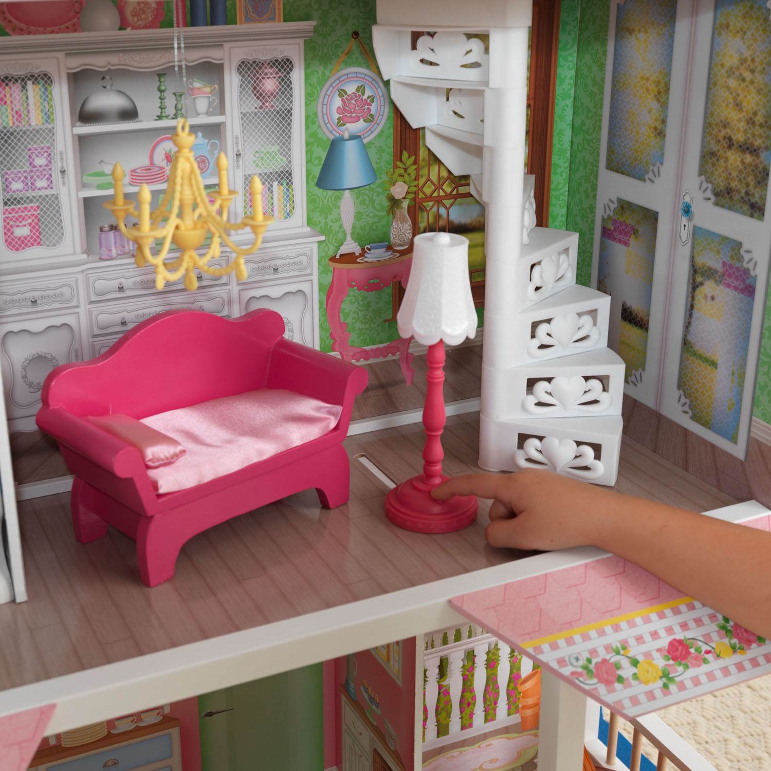 KidKraft Sweet Savannah & Penelope Wooden Pretend Play Doll Houses w/ Furniture
