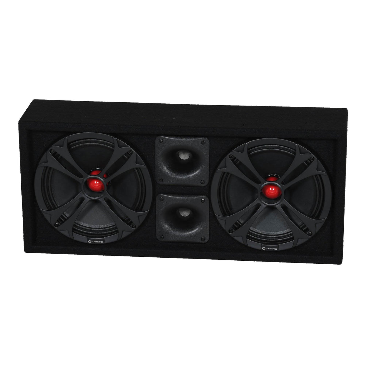 Q Power Chuchero Dual Loaded 10 Inch Sub Box Enclosure w/ 2 Tweeters (2 Pack)