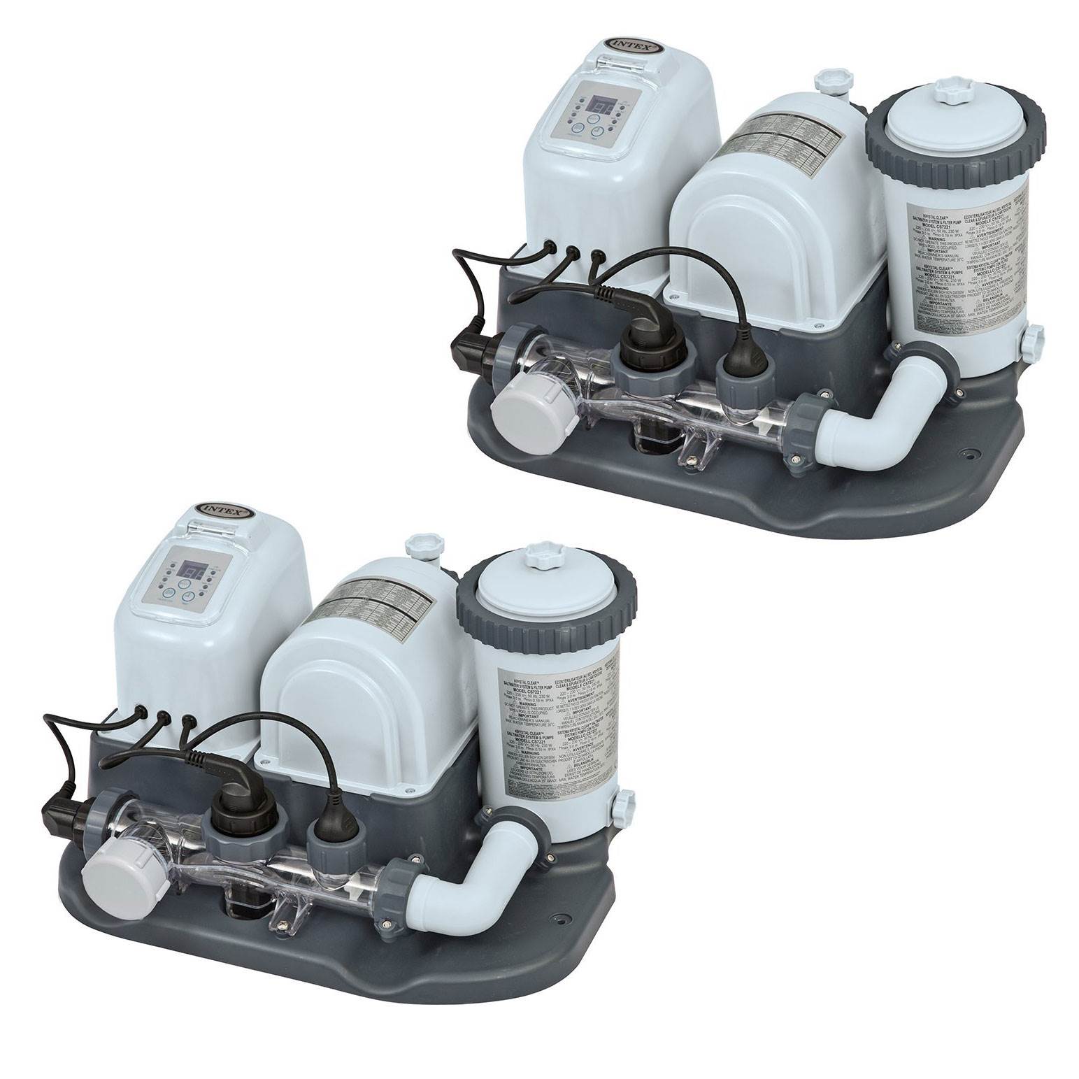 Intex Krystal Clear Saltwater System Pool Chlorinator & Filter Pump (2 Pack)