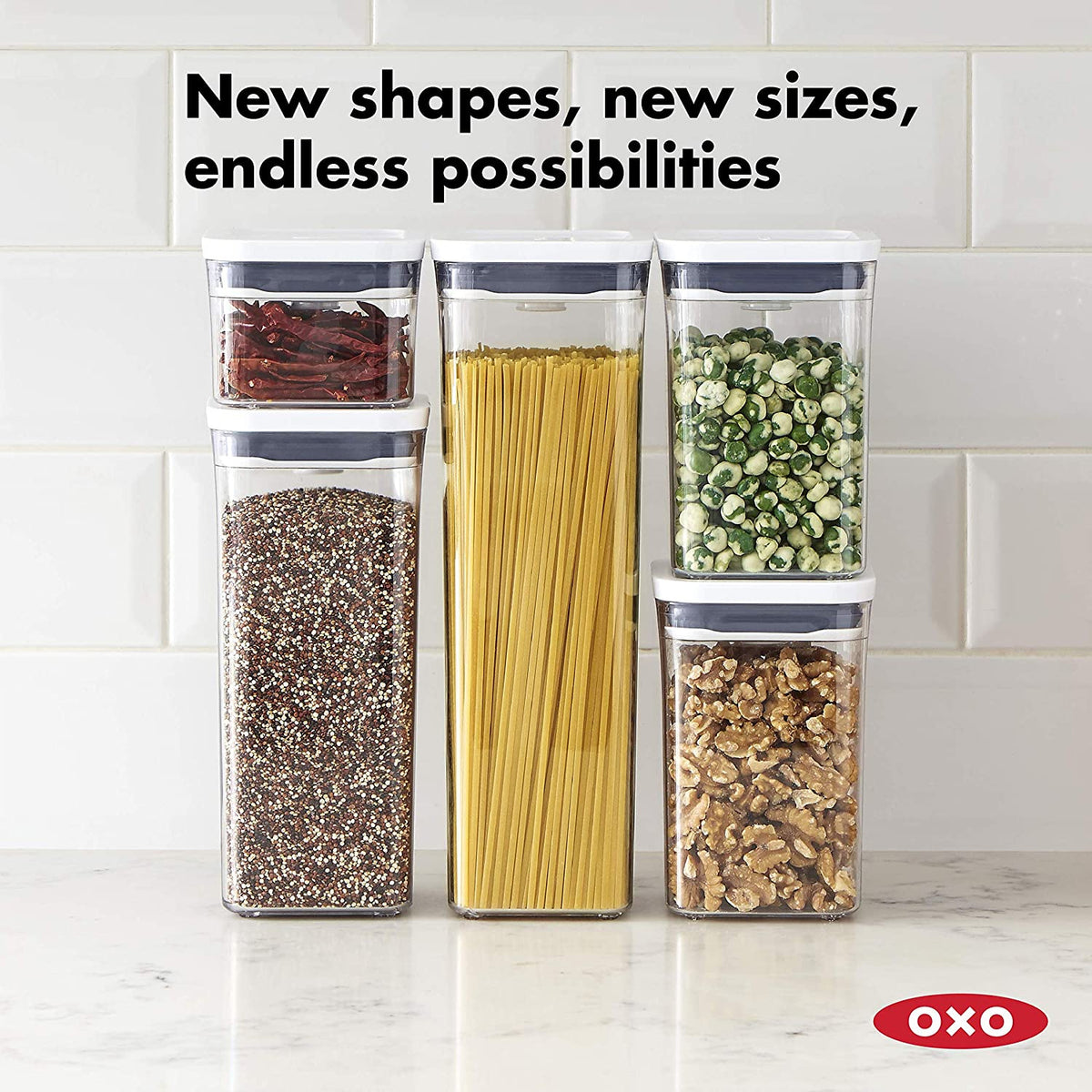 OXO Good Grips Short 1.1 Quart Bulk Food Storage POP Container, Clear (6 Pack)