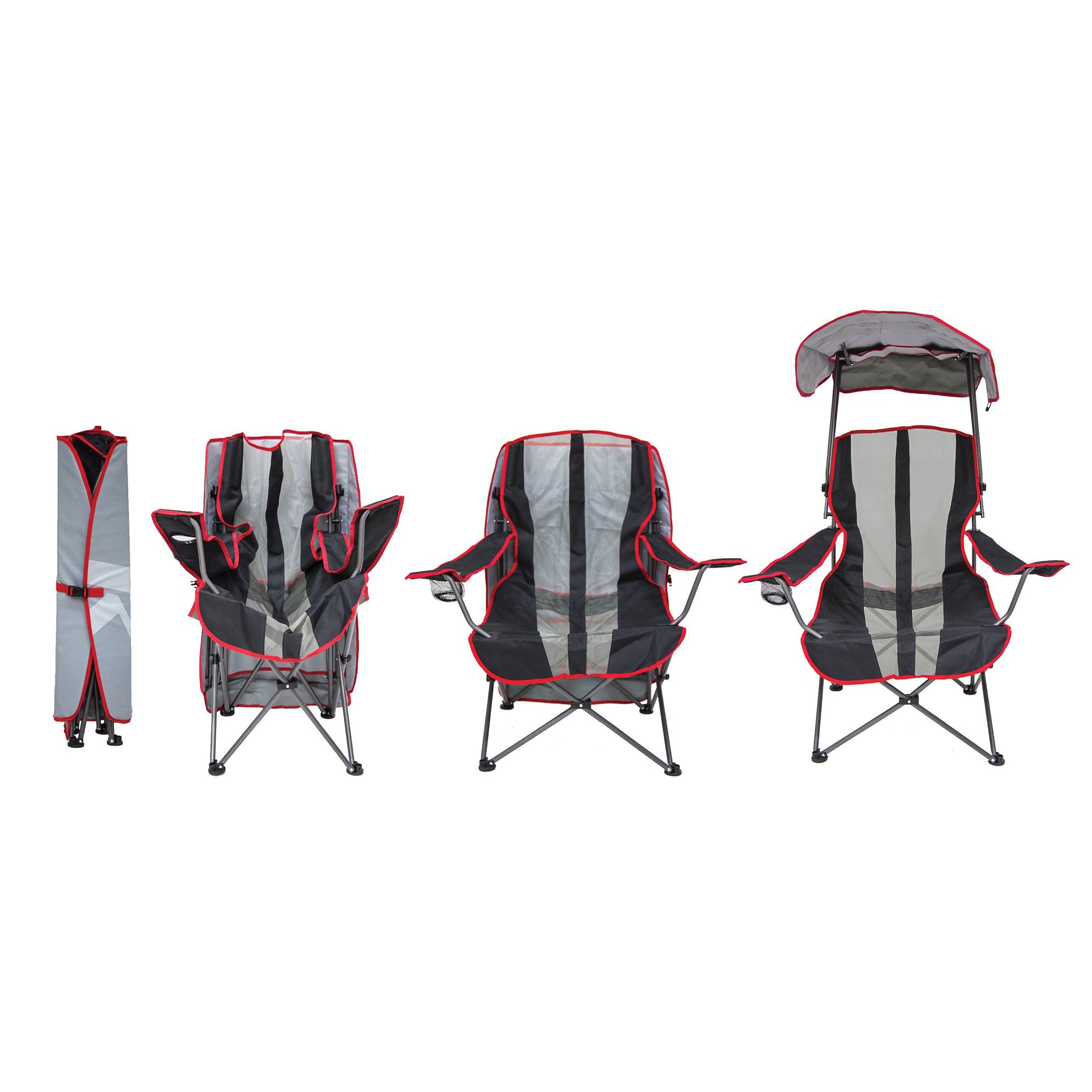 Kelsyus Premium Portable Camping Chairs with Canopy & Cup Holders, Blue / Black - VMInnovations