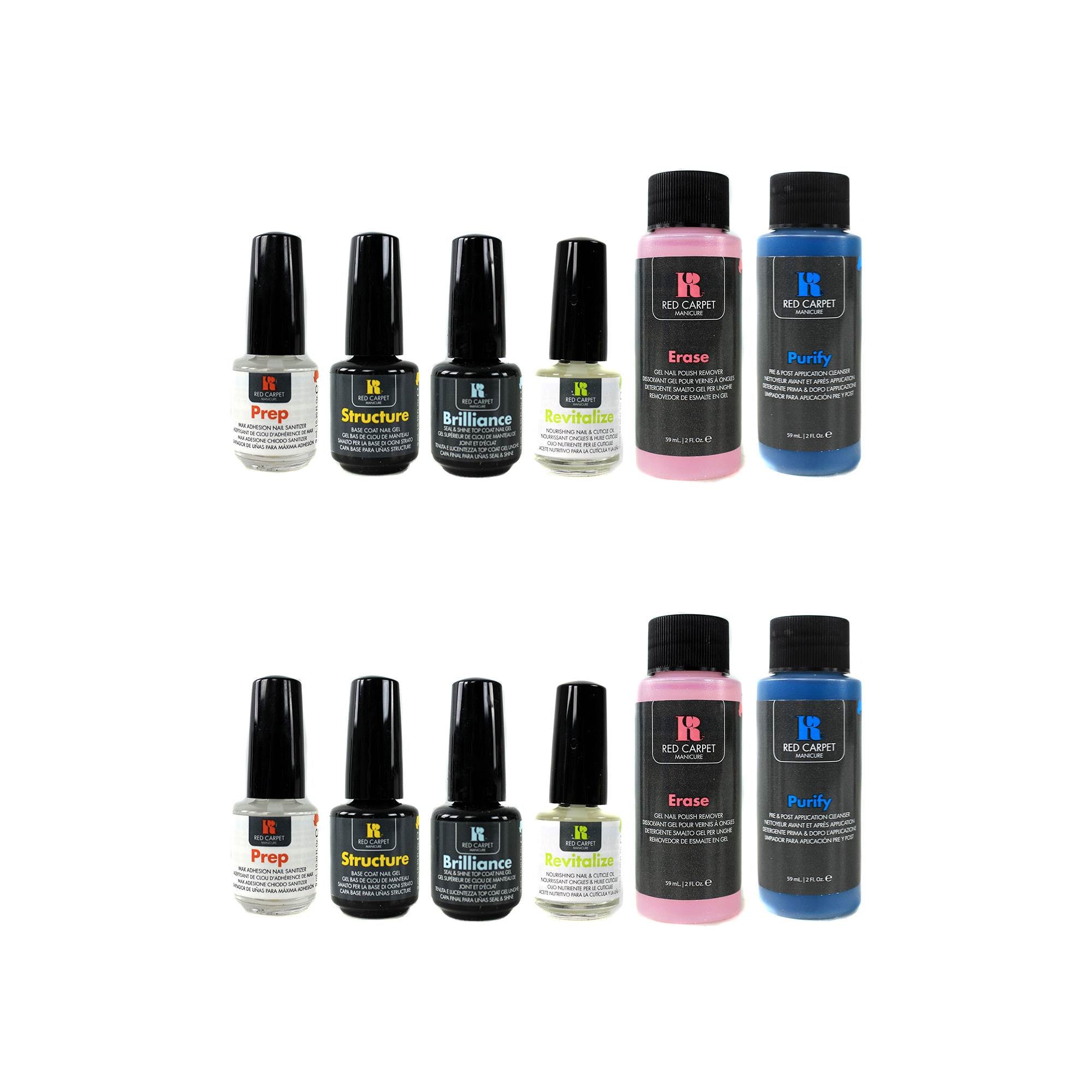 Red Carpet Manicure LED Professional Gel Polish Application all in one Must Haves 3 Step Starter Kit (2 pack)