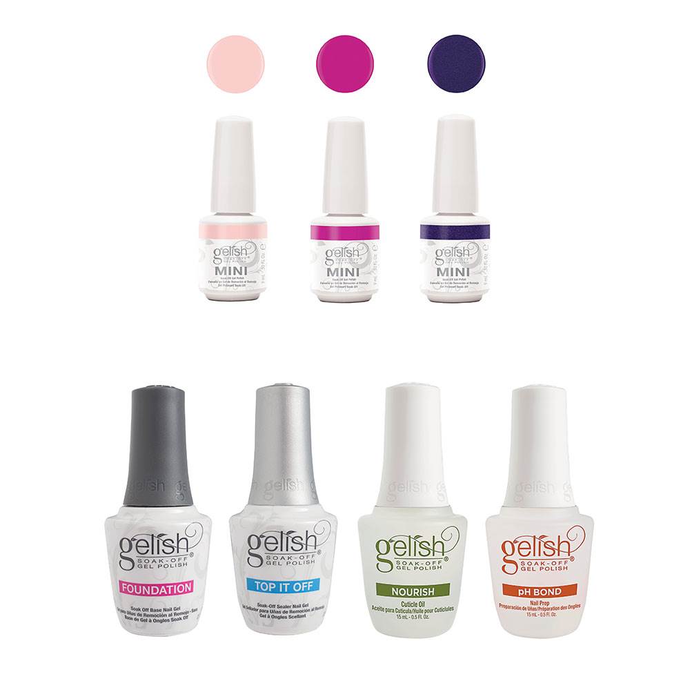 Gelish Fantastic Four Gel Nail Polish Essentials & Selfie Collection (3 Pack)