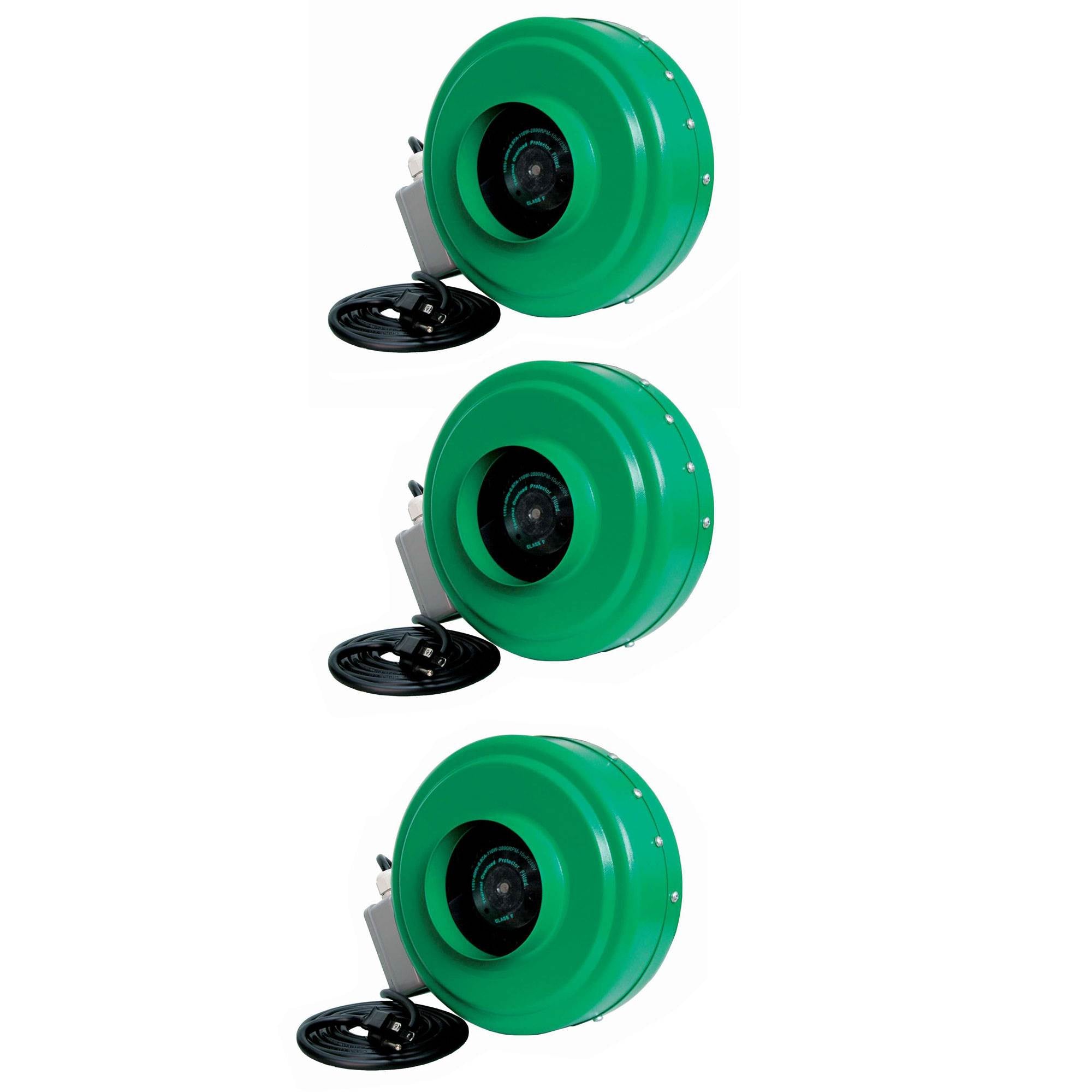 Hydrofarm ACDF6 Active Air 6 Inch Inline Duct Fan Blower, 400 CFM (3 Pack)