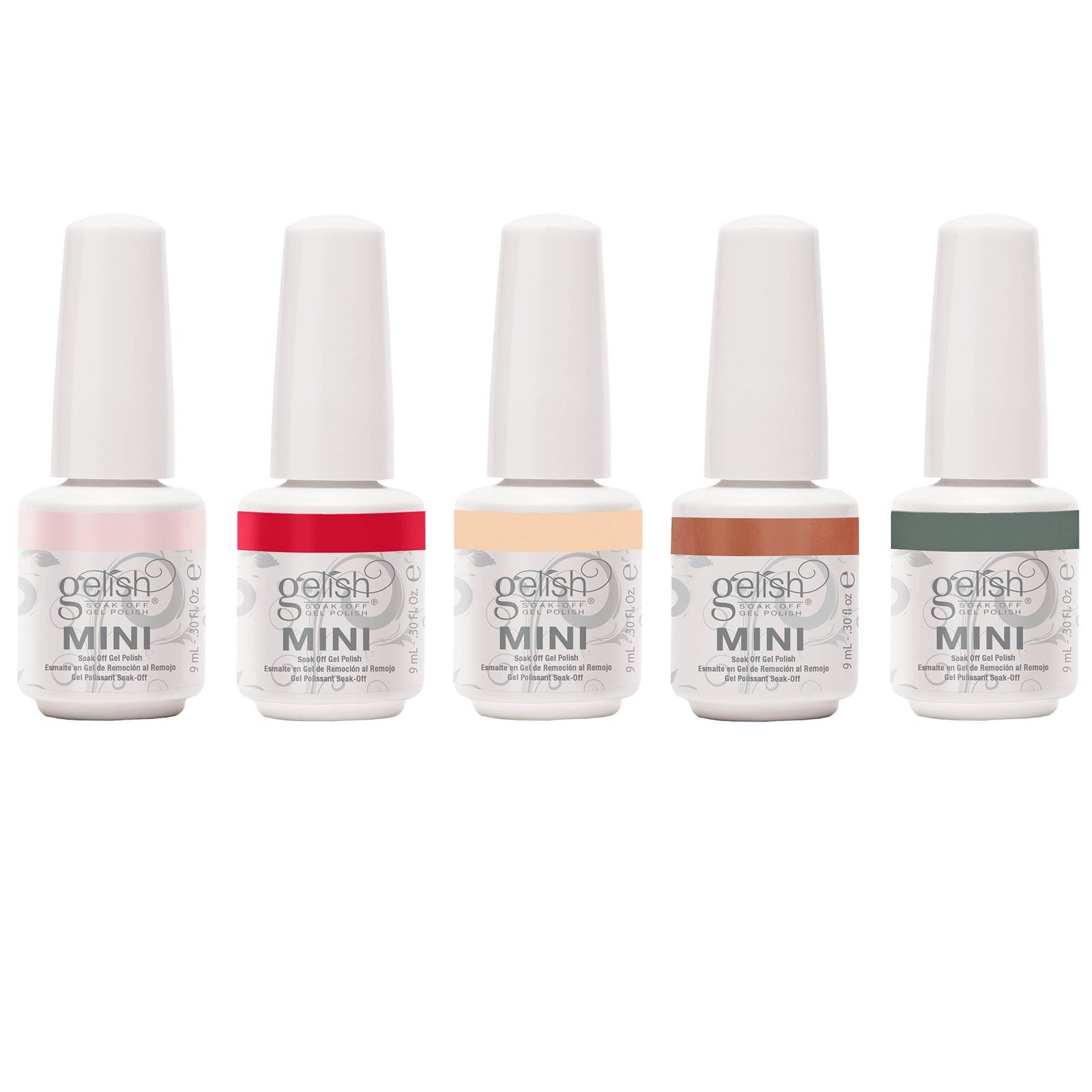 Gelish Basix Care Kit with Gelish Mini 5 Bottle Gel Nail Polish Set (2 Pack)