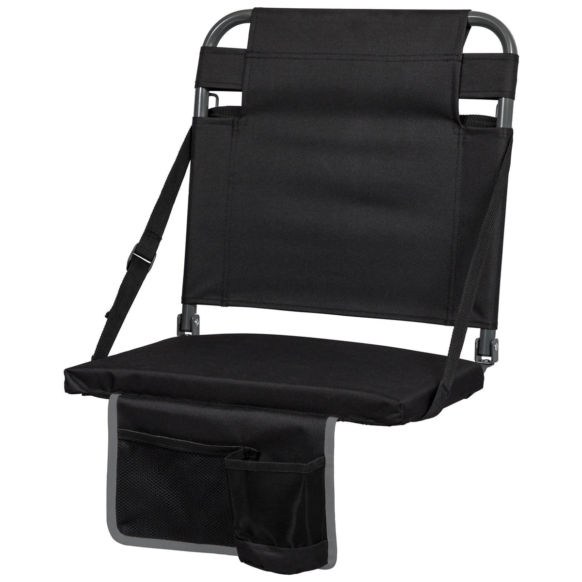 Eastpoint Sports Bleacher Backrest Stadium Seat w/ Cup Holder, Black (Open Box)