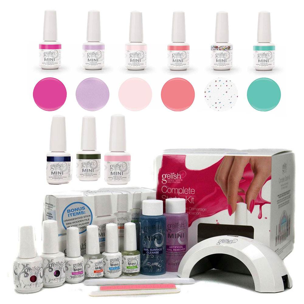 Gelish Harmony Complete Starter Gel Polish Kit & Royal Temptations Set (6 Pack)