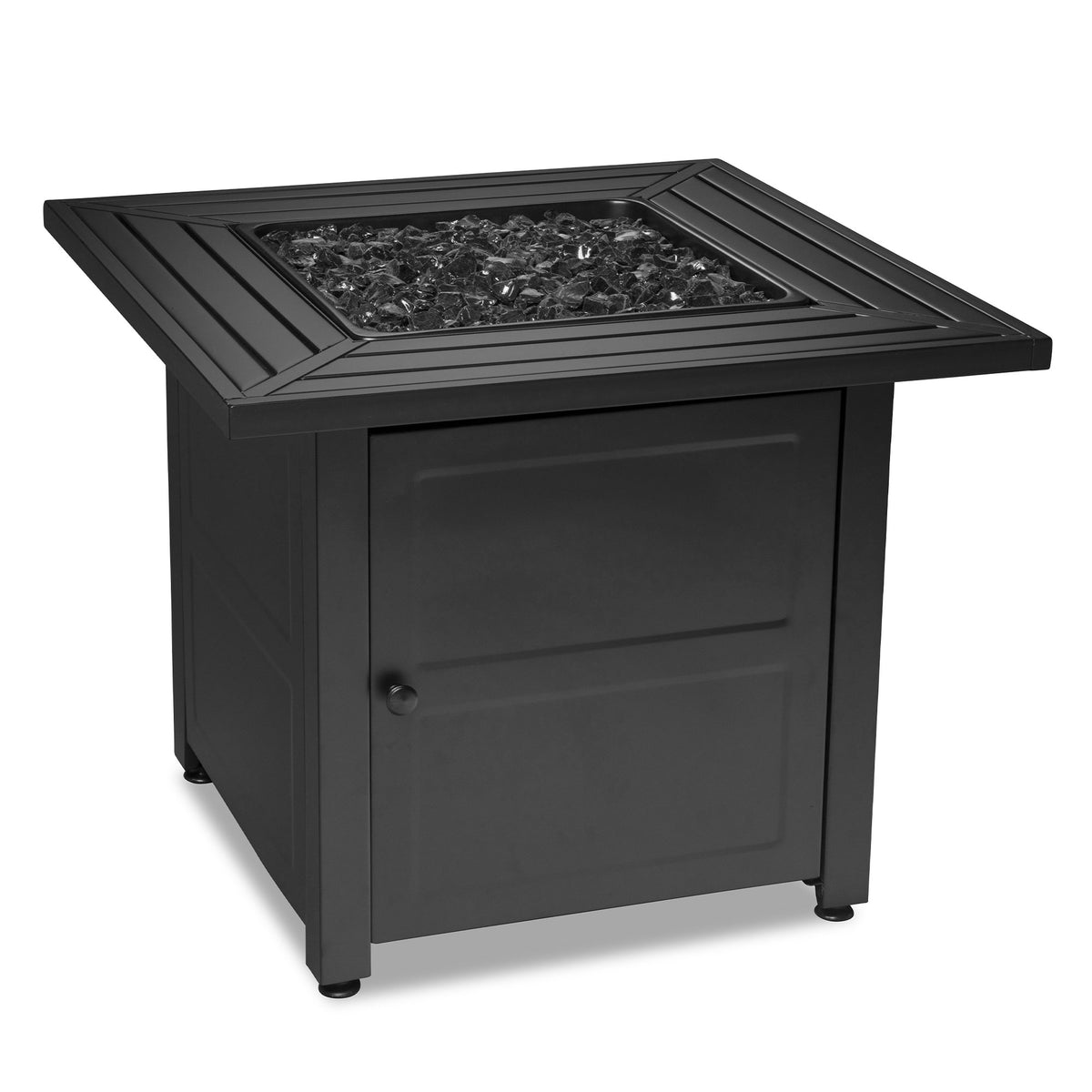 Endless Summer 30 inch Propane Gas Fire Pit Table with Lava Rock, Black (Used)