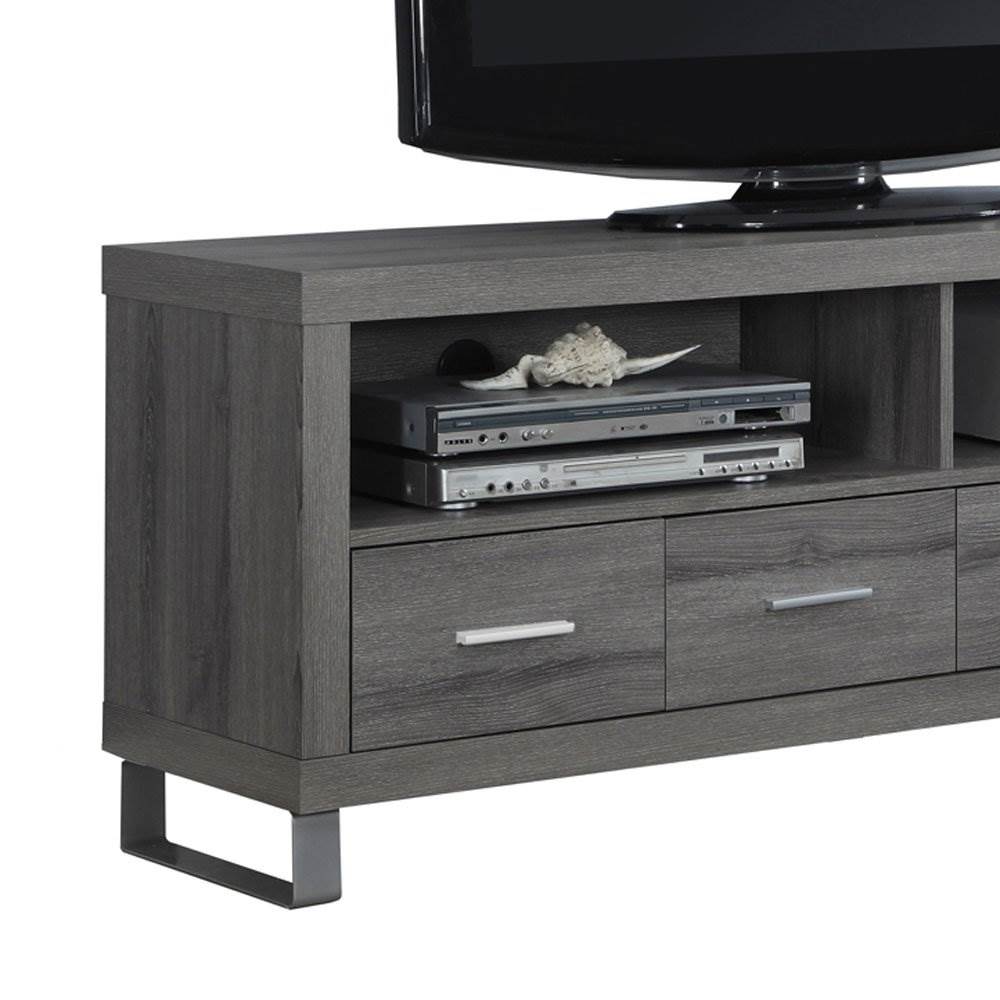 Monarch 60" Entertainment Center TV Stand, Dark Taupe & 2 Pc. Nesting End Tables