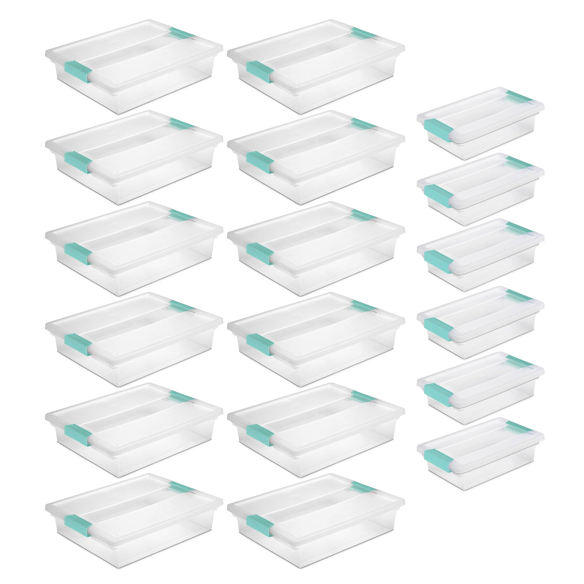 Sterilite Large Clip Storage Box, 12 Pack, and Small Clip Storage Box, 6 Pack - VMInnovations