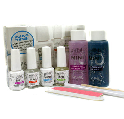 Gelish Mini Harmony Complete Starter Gel Nail Polish Kit & Basix Care Kit - VMInnovations