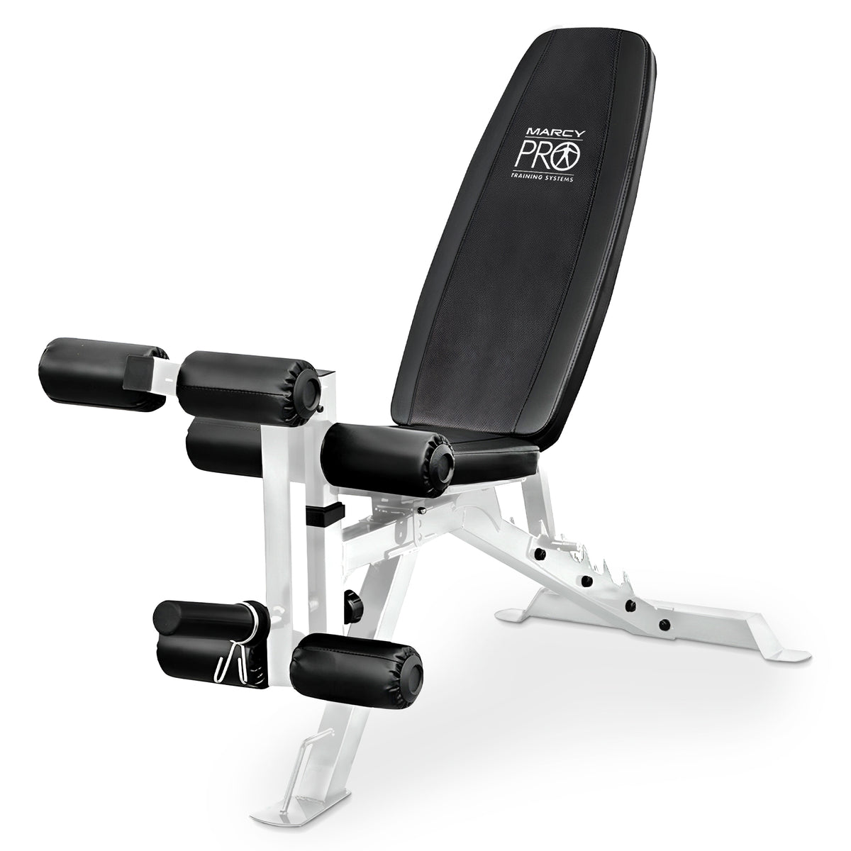 Marcy Powder Coated Steel Home Gym Multipurpose Adjustable Weight Bench, White